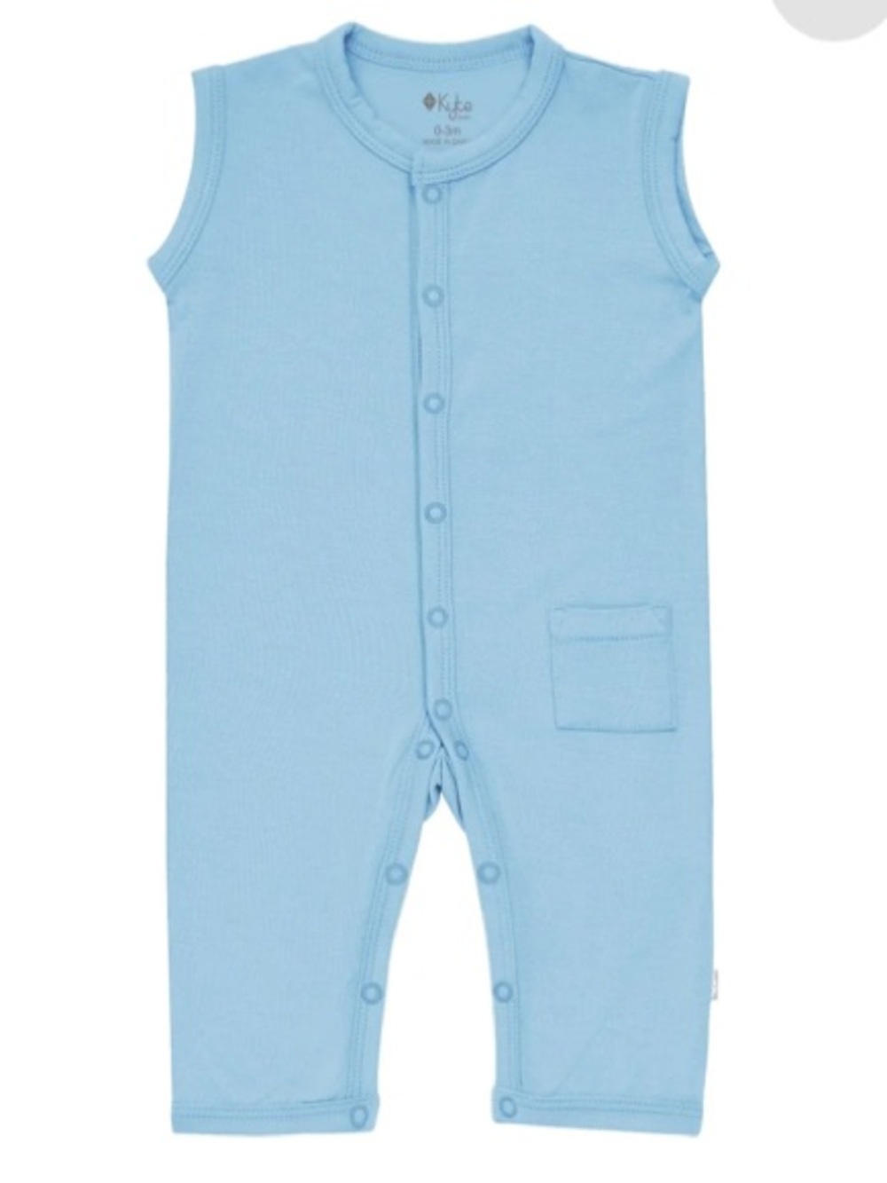 LIKE NEW Kyte Baby Sleeveless Snap Romper, Stream, 12-18 Months